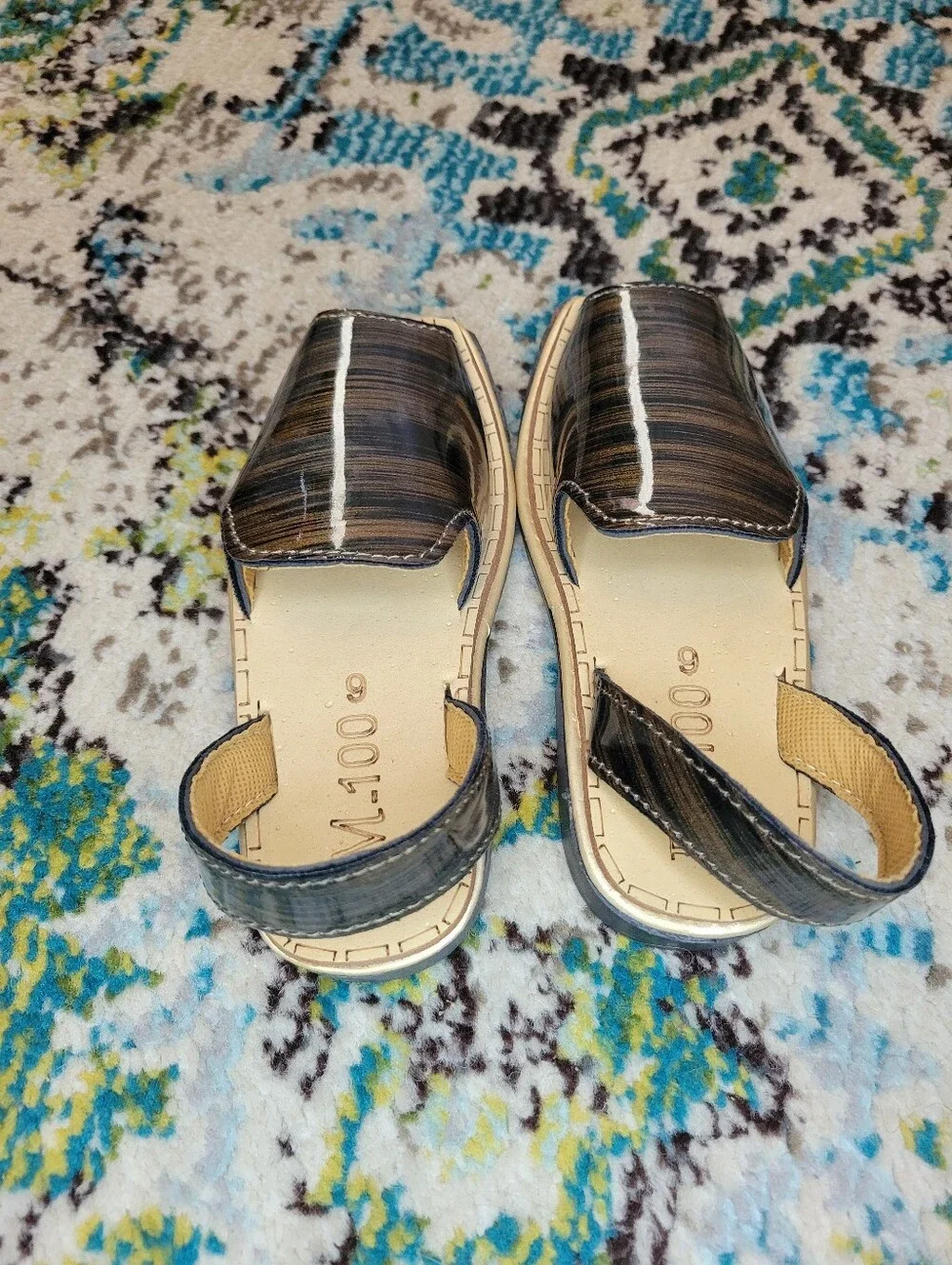 Handcrafted FM Metallic Gold Leather Slingback Peshawari Chappals Sandals, Tod 9